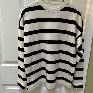 AYR Black and White Striped Long Sleeve Tee (The Early Mornings Tee)